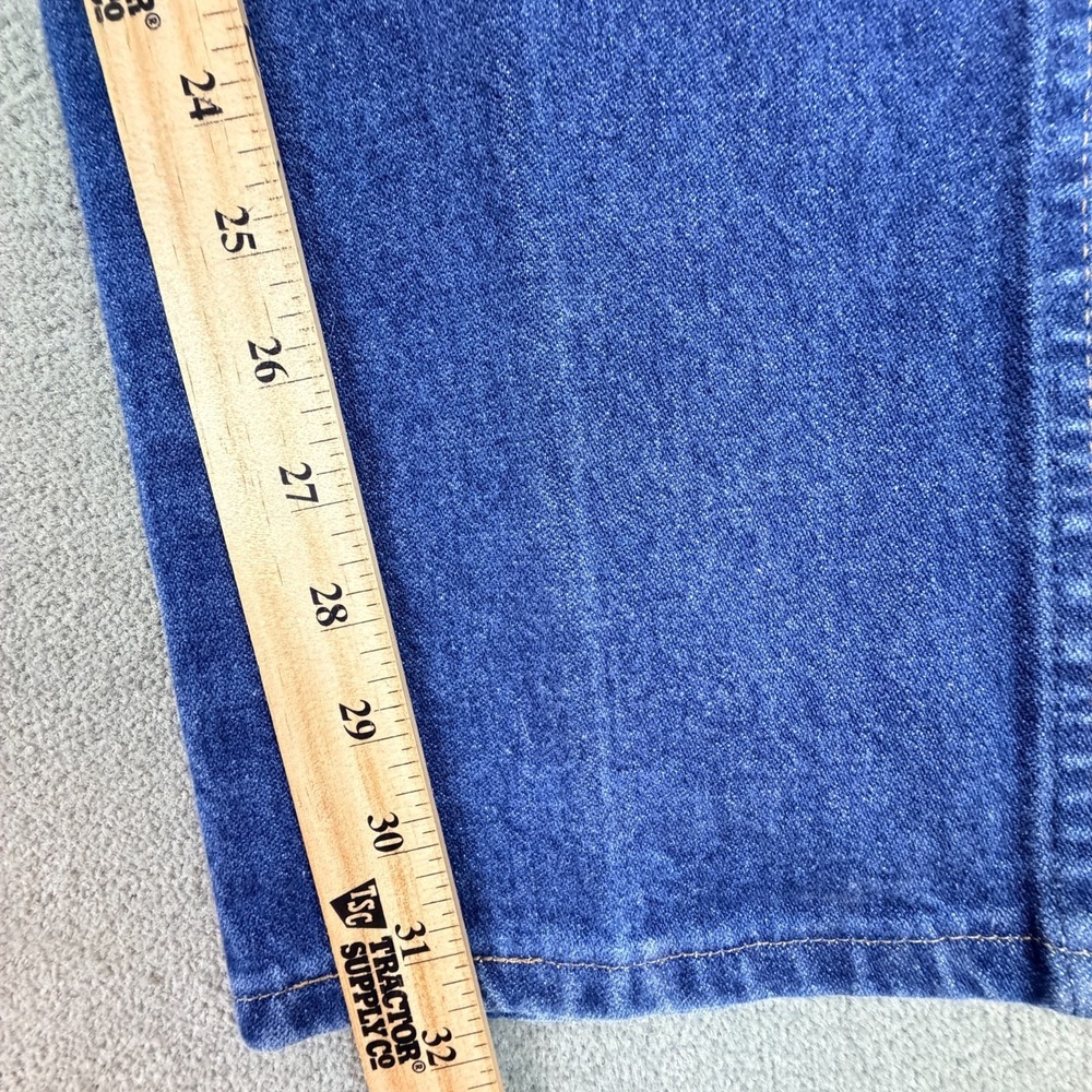 Wrangler Jeans Mens Sz 38x34 Blue Denim (Actual Sz 37X32) Thrashed Bootcut - Picture 8 of 11